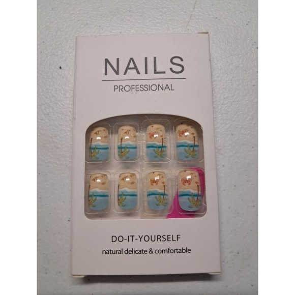 Unbranded Other - Beach Theme Press On Nails BUNDLE 2 For $25  Palm Tree Crab Design Square